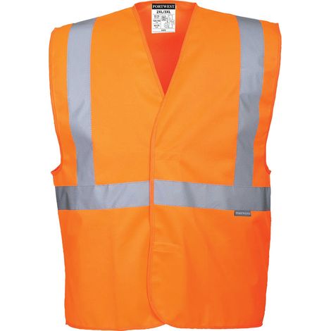 Weste mit 1 Streifen & Gurt Farbe: Orange Größe S/m - Portwest