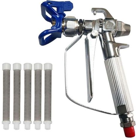 Airless Pistolet Peinture Haute Pression Buse Siège +5 x Airless Peinture Pistolet Filtre (1/5)