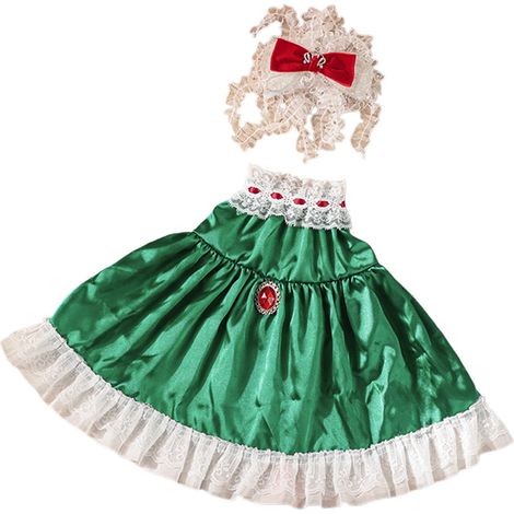 Costume Oie De Jardin - Déguisement Noël Flocons De Neige En Polyester Pour Statue Oie Extérieure 58 Cm - Chapeau Et Robe Rouge Et Blanc - Lot De 1 (1/5)