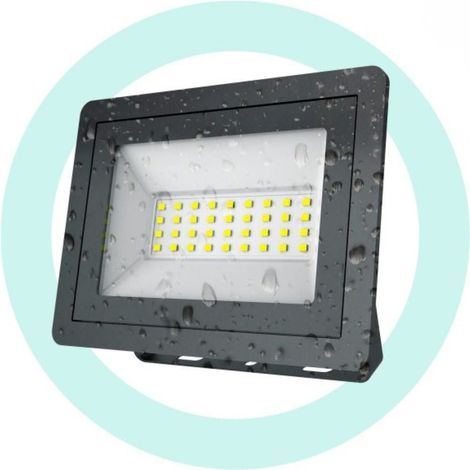 Proyector LED De Exterior - Slim - 50W - 4900lm - IP65 - Blanco Frío - Negro (1/5)