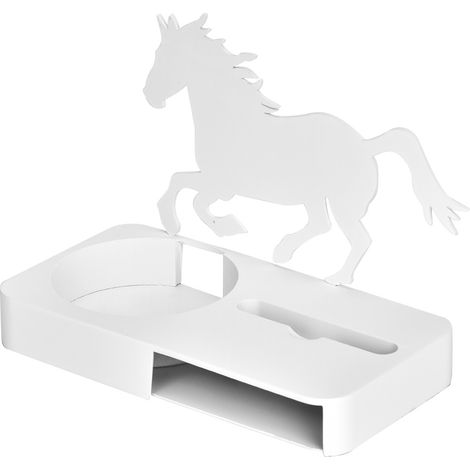 Support Téléphone Portable - Support Métallique pour Enceinte Alexa Echo Dot - Fixation Murale Sans Perçage - Design Cheval - 1 Pièce (1/5)