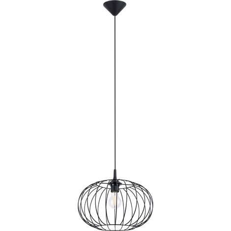 Suspension industrielle noire TSUNO Ø35 E27 Sollux (1/5)