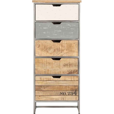 Maison Exclusive - Cassettiera 45x30x105 cm in Legno Massello di Mango (1/5)