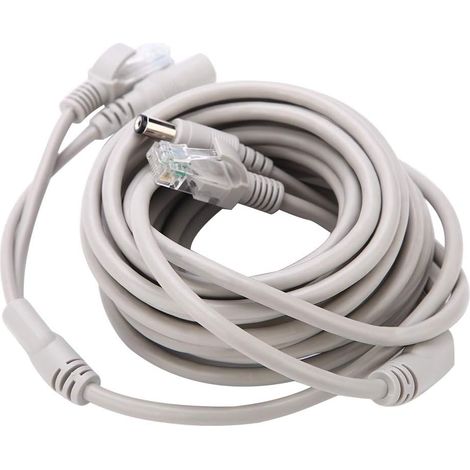 Câble de vidéosurveillance 5M/10M/15M/20M, câble d'alimentation vidéo AHD pour système de surveillance de caméra de sécurité, câble de chat pour caméras IP Système NVR(5M) (1/5)