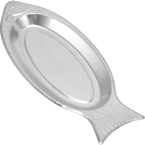 Plat de service en forme de poisson, en acier inoxydable très épais, idéal pour anniversaires et mariages. (1/5)