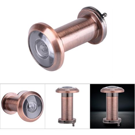 Óptica para puerta de seguridad – ángulo de visión de 200° – zinc – lamas de 35–65 mm – bronce rojo (1/5)