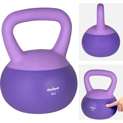 8 kg weiche Kettlebell von Rebel aus weichem PVC – sicher und geräuschlos für Fitnesszwecke (1/5)