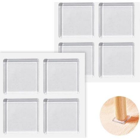 CCYKXA Anti-slip Pads - 8-Piece Silicone Furniture Pads, 4x4 cm Stickers, for Anti-Vibration and Noise Reduction on Washing Machines, Chairs, and Furniture