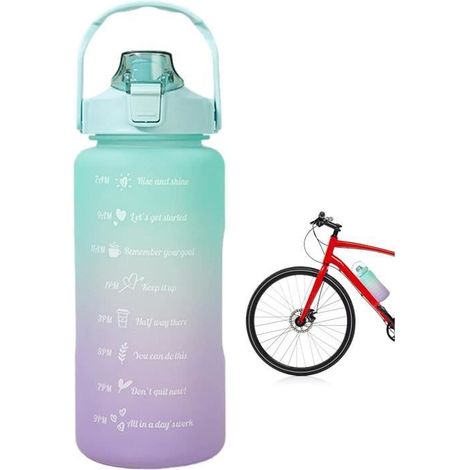 Bouteille d'eau potable sport,Gourde Fitness 2L Accessoires de stockage de fournitures d'eau portables pour camping fitness-violet (1/4)