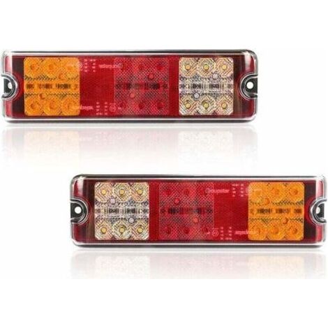 2 Feux Arrière Remorque LED 12V Homologués E 5 Fonctions Freinage Clignotant Recul Position Catadioptre Étanche (1/4)