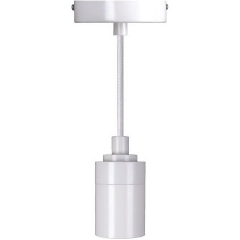 Kit Suspension E27 Blanc 1,5m - Câble Textile et Cache Douille Métal - Gamme "Elégance Luxe"