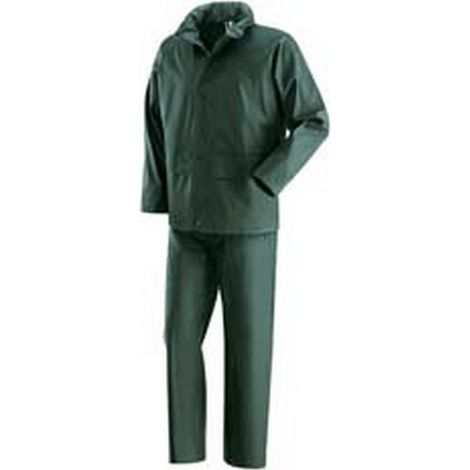1PZ IMPERMEABILE GIACCA/PANTALONE IN POLIURETANO VERDE - tg.XXL colore verde