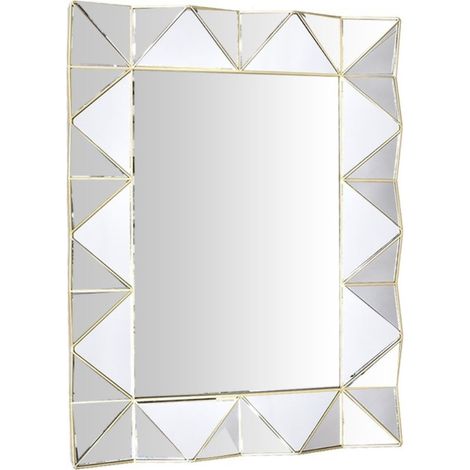 Miroir mural avec cadre miroir et bord doré