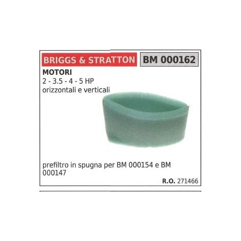 BRIGGS&STRATTON prefiltro aire cortacésped 2 3.5 4 5HP
