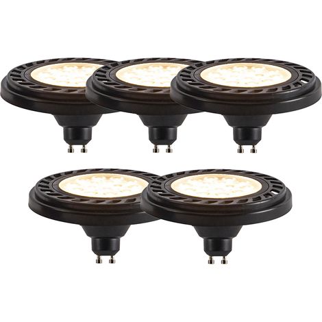 LUEDD Set de 5 bombillas LED regulables en 3 pasos GU10 AR111 8W 700lm 2700K