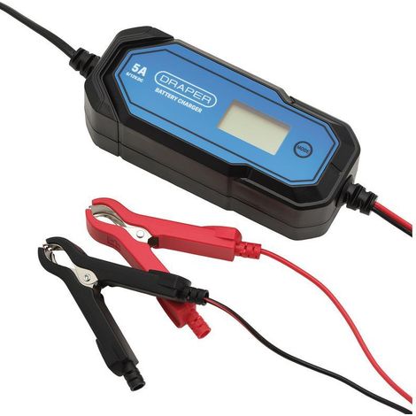 Draper 32307 5A 6/12V Smart Battery Charger LCD