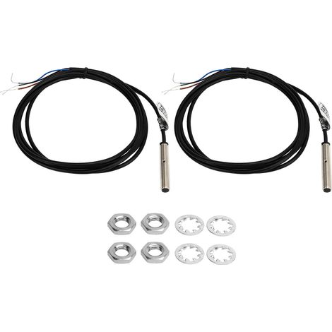 2 interrupteurs de proximité étanches NPN DC 3 fils, normalement ouverts NO, 6‑36VCC, distance 1mm, capteur inductif (1/5)