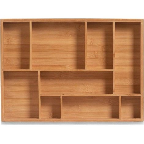 Zeller Organizador de bambú 9 compartimentos 44,5x32x5 cm (1/3)