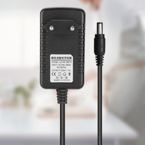 Chargeur de batterie lithium intelligent 12.6V/1A avec protection multiniveau - Entrée 100-240V - Prise EU