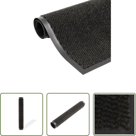 vidaXL Feuchtigkeitsbeständig -  Schmutzfangmatte Rechteckig Getuftet 80x120 cm Schwarz (1/5)