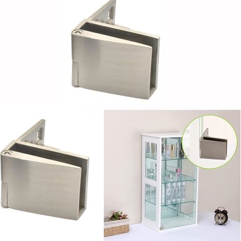 charnières de porte en sans cadre pour armoire d’affichage de vin adaptées pour les verres de 3-5 1 paire 5 mm Verre (1/5)