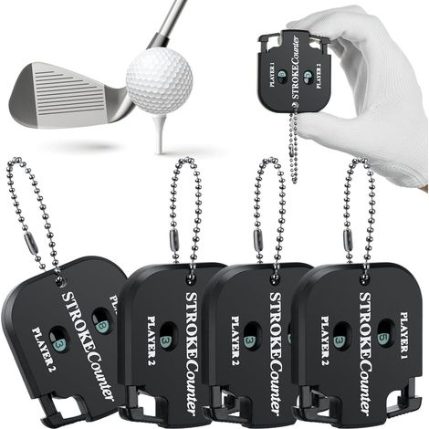 4PCS Compteur de Score de Golf, Compteur de Coups de Golf avec Chaîne de Suspension, Mini Compteur de Coups Portable pour Le Golf d'autres Jeux de Balle (1/5)