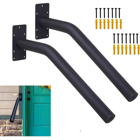 Filiyano-Ensemble de 2 rampes murales extérieures - 1 à 3 marches - Rampes de sécurité pour personnes âgées - Pour jardins, garages et porches (2) (1/5)