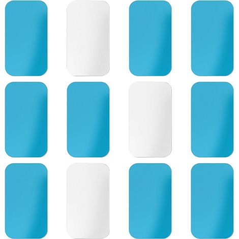 12pcs Bandes Magnétiques Adhésives pour Luminaires Sous Placard, Bandes Magnétiques pour Éclairage Sous Comptoir et Placard Universelles Feuilles Adhésives de Remplacement (Rectangle 2) (1/5)