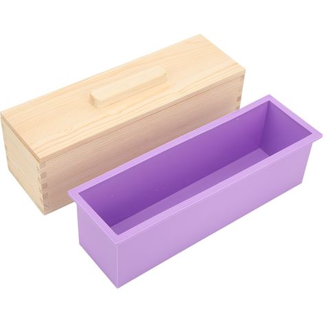 Kit de découpe de savon pour débutants, moule en silicone avec couvercle, support et papier huilé, pour fabrication de savon artisanal DIY et cake soap. (1/5)