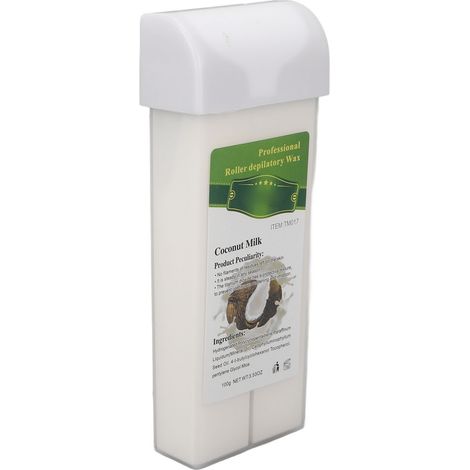 Recharge de cire dépilatoire roll-on pour hommes et femmes, douce et sûre, pour les bras et les jambes, 100 g, parfum lait de coco blanc. (1/5)