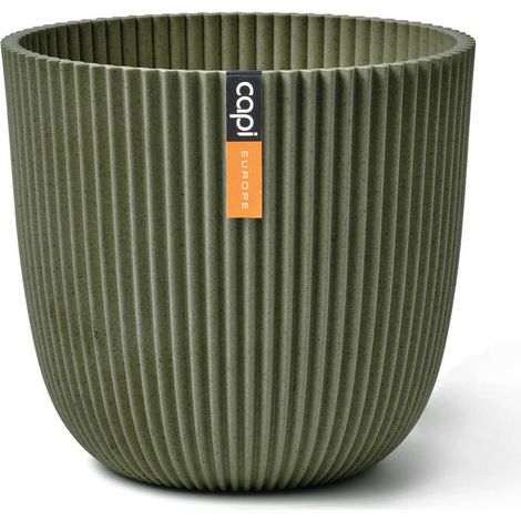Capi Europe Übertopf Groove Kugel Grün Ø 13 cm - Kunststoff