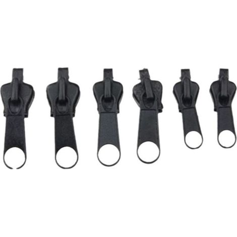 Curseur Fermeture Eclair, 6 Pièces Curseur Fermeture Eclair Clipsable Kit Réparation Fermeture éclair pour Vestes, Manteaux, Valises (1/5)