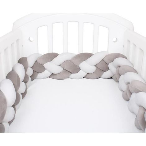 Tour de Lit Bébé - Pare-chocs Tressé en Velours Cristal - Protection des Bords de Lit pour Nouveau-nés - Longueur 200 cm (1/4)