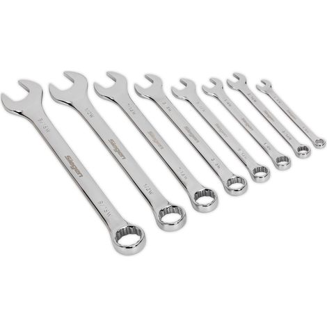 Sealey Siegen Whitworth Combination Spanner Set 8pc S0870 (1/4)