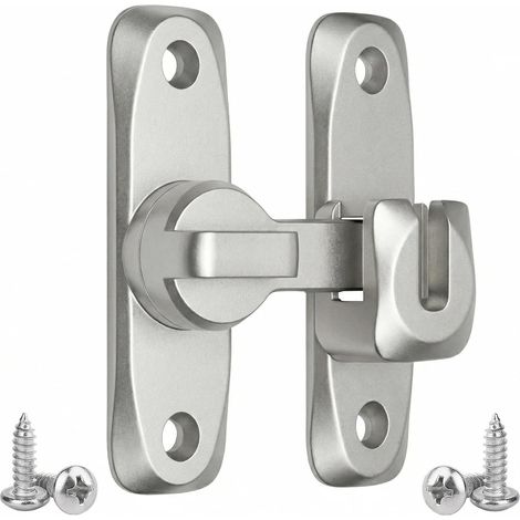 Verrou pour porte coulissante 90/180 degrés – Loquet & verrou en métal noir pour portes intérieures, portails, armoires & salle de bain – Quincaillerie robuste avec finition anti-rouille (1/5)