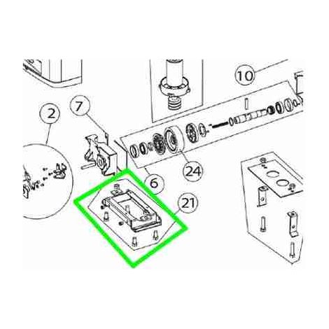 Base 6CS18B para motorreductor para Cross14-14e-14ve-18-18e-18ve-15v Ditec 6cs18b
