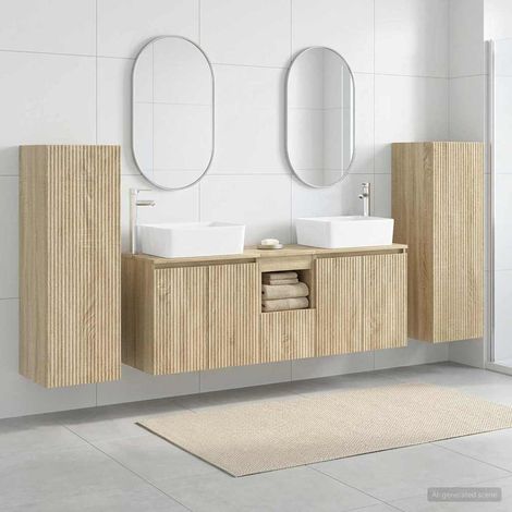 vidaXL Bathroom Furniture Set 5 pcs Sonoma Oak 33 x 34.5 x 100 cm (1/5)