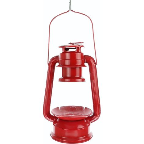 Mangeoire lanterne rouge à suspendre, hauteur 23 cm, pour oiseaux - animallparadise