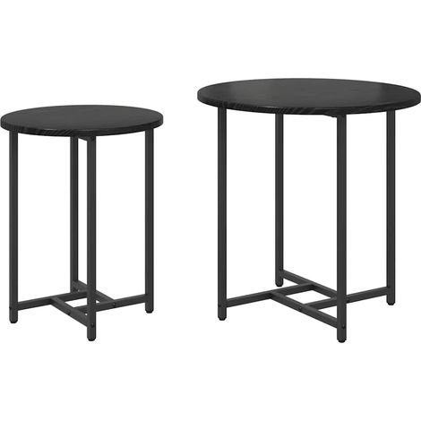 Maison Exclusive - Beistelltisch-Set 2 pcs Schwarz Eichen-Optik