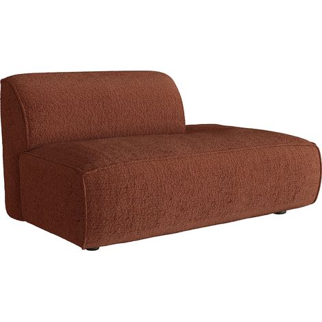 Méridienne droite en tissu chenille terracotta CAMILIO de Maison Céphy (1/4)