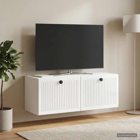 Wandmontierter TV-Schrank Hochglanz Weiß 78,5 x 31 x 30 cm (1/5)