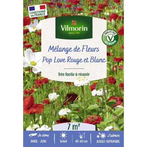Vilmorin Pop Love Rouge et Blanc - 7 m² - Mélange de fleurs (1/2)