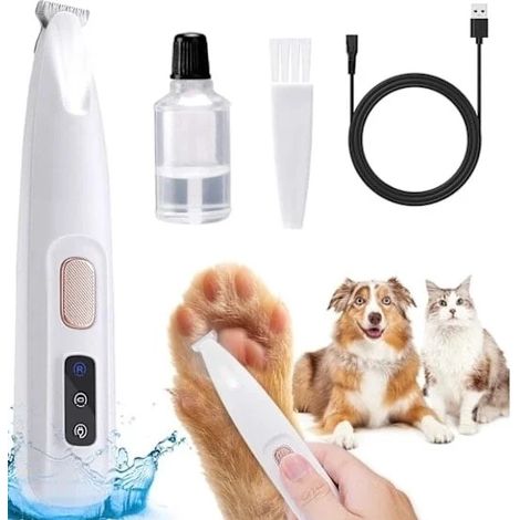 Tondeuse à poils pour chiens, tondeuse silencieuse avec lumière LED, adaptée aux pattes, au visage et aux oreilles.