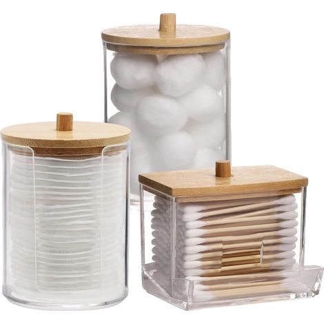 Organizador de baño, construcción de plástico duradero, solución de almacenamiento versátil, 3 piezas B (1/2)