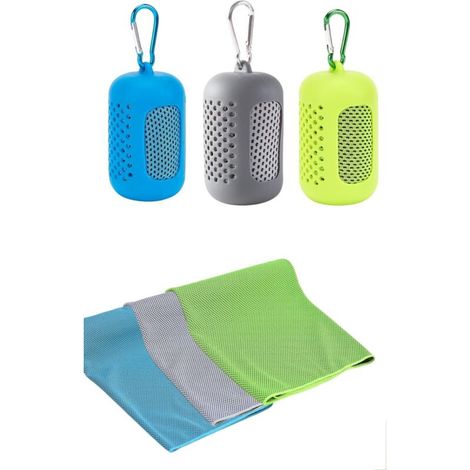 Lot de 3 serviettes de sport -Microfibre, séchage rapide, respirante