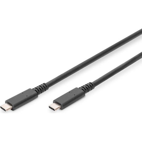 Digitus  Cable USB-C  Macho  USB-C de 24 pines  Macho  Negro  USB-C de 24 pines  0,8 m