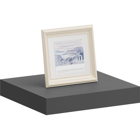 WOLTU Wall Storage Shelf CD Media Storage Rack 25 x 22.9 x 3.8 cm Dark Grey