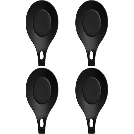 Spoon Rest - Silicone - Heat Resistant Up To 230°C - Non-Slip Base - For Kitchen Counter And Stove Top - Pack Of 4 (1/5)