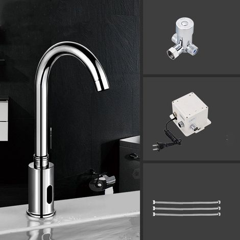 Robinet Automatique avec Capteur Infrarouge Mitigeur D'évier Sans Contact Robinet électrique de Cuisine Rotatif à 360 ° avec Tuyau et Boîtier de (1/5)