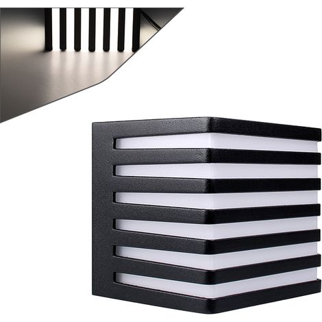 APPLIQUE LED CUBO IN ALLUMINIO NERO E PVC BIANCO LUCE NATURALE 4000K ILLUMINAZIONE MODERNA DA ESTERNO IP54 - DESIGN INNOVATIVO (1/5)